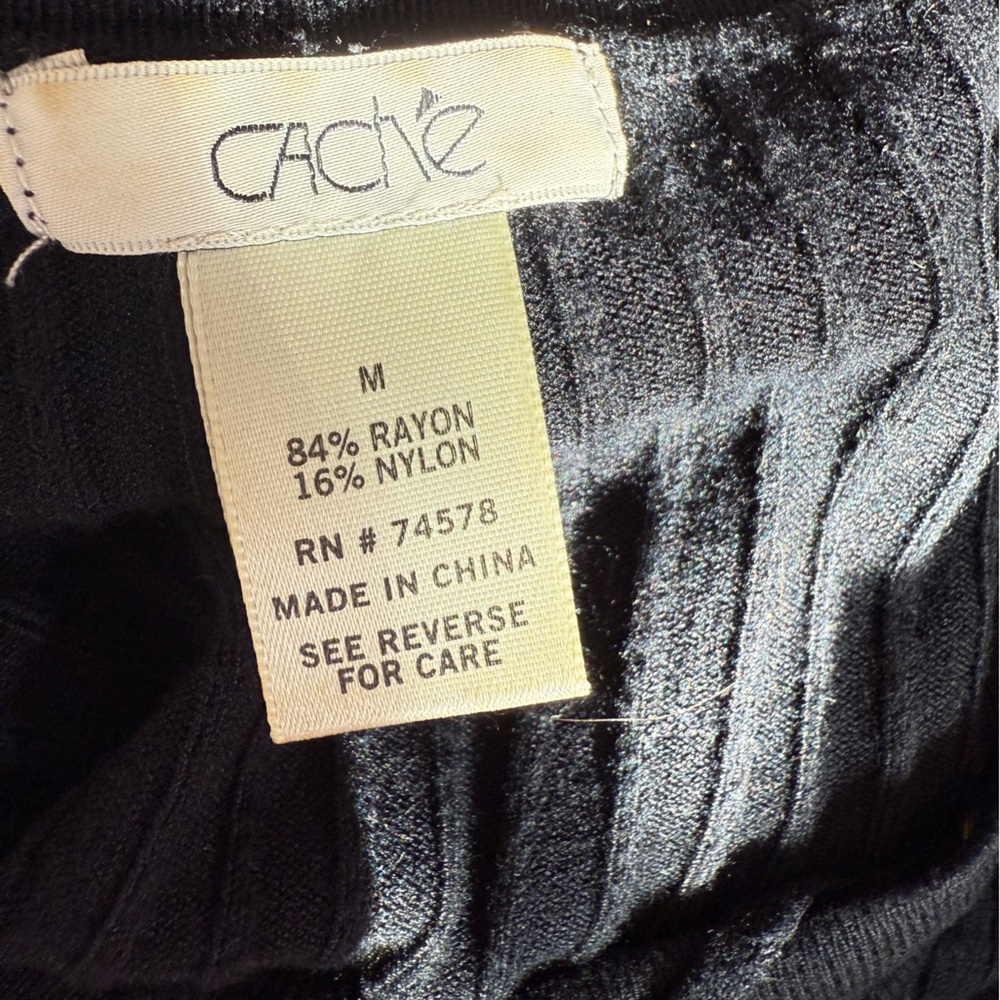 Cache Black Ribbed Knit Top - Picture 3 of 3